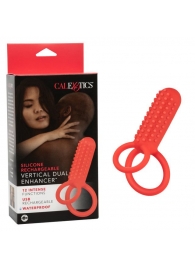 Красное эрекционное кольцо Silicone Rechargeable Vertical Dual Enhancer - California Exotic Novelties - в Новочеркасске купить с доставкой