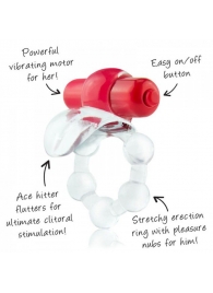 Виброкольцо с язычком и красным виброэлементом Overtime - Screaming O - в Новочеркасске купить с доставкой