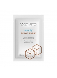 Саше лубриканта на водной основе Simply Aqua Brown Sugar с ароматом коричневого сахара - 3 мл. - Wicked - купить с доставкой в Новочеркасске