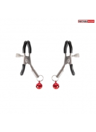 Серебристые зажимы на соски с шариками - Notabu - купить с доставкой в Новочеркасске