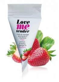Съедобное согревающее массажное масло Love Me Tender Strawberry с ароматом клубники - 10 мл. - Love to Love - купить с доставкой в Новочеркасске