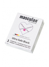 Ультрапрочные презервативы Masculan Ultra Safe Black - 3 шт. - Masculan - купить с доставкой в Новочеркасске