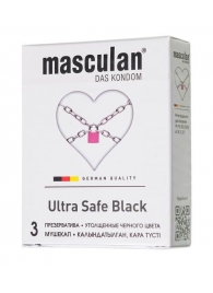 Ультрапрочные презервативы Masculan Ultra Safe Black - 3 шт. - Masculan - купить с доставкой в Новочеркасске