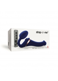 Синий безремневой страпон Multi Orgasm Size S с клиторальной стимуляцией - Strap-on-me - купить с доставкой в Новочеркасске