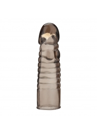 Дымчатая насадка-удлинитель Ribbed Realistic Penis Enhancing Sleeve Extension - 15,2 см. - BlueLine - в Новочеркасске купить с доставкой