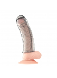 Текстурированная насадка на пенис Clear Textured Penis Enhancing Sleeve Extension - 16,5 см. - BlueLine - в Новочеркасске купить с доставкой