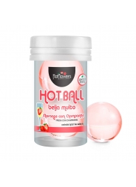 Лубрикант на масляной основе Hot Ball Beija Muito с ароматом клубники и шампанского (2 шарика по 3 гр.) - HotFlowers - купить с доставкой в Новочеркасске