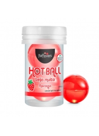 Лубрикант на масляной основе Hot Ball Beija Muito с ароматом клубники (2 шарика по 3 гр.) - HotFlowers - купить с доставкой в Новочеркасске