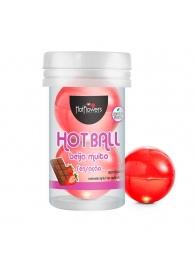 Лубрикант на масляной основе Hot Ball Beija Muito с ароматом шоколада и клубники (2 шарика по 3 гр.) - HotFlowers - купить с доставкой в Новочеркасске