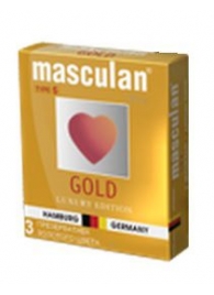 Презервативы Masculan Ultra Gold с золотым напылением и ароматом ванили - 3 шт. - Masculan - купить с доставкой в Новочеркасске