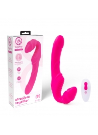 Розовый безремневой страпон на радиоуправлении Strapless Together - 22 см. - Together Toy - купить с доставкой в Новочеркасске