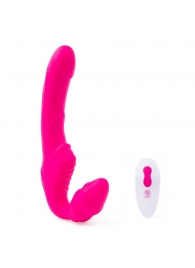 Розовый безремневой страпон на радиоуправлении Strapless Together - 22 см. - Together Toy - купить с доставкой в Новочеркасске