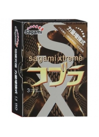 Суженные к основанию презервативы Sagami Xtreme COBRA - 3 шт. - Sagami - купить с доставкой в Новочеркасске