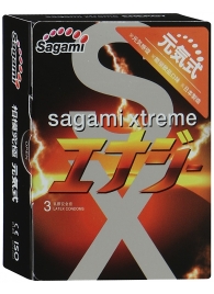 Презервативы Sagami Xtreme ENERGY с ароматом энергетика - 3 шт. - Sagami - купить с доставкой в Новочеркасске