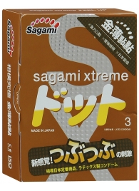 Презервативы Sagami Xtreme FEEL UP с точечной текстурой и линиями прилегания - 3 шт. - Sagami - купить с доставкой в Новочеркасске