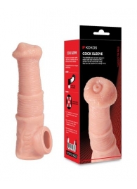 Телесная фантазийная насадка на член Cock Sleeve Size M - KOKOS - в Новочеркасске купить с доставкой