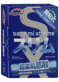 Розовые презервативы Sagami Xtreme FEEL FIT 3D - 3 шт. - Sagami - купить с доставкой в Новочеркасске