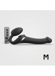 Черный безремневой страпон Multi Orgasm Size M с клиторальной стимуляцией - Strap-on-me - купить с доставкой в Новочеркасске
