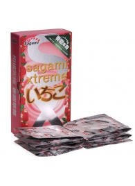 Презервативы Sagami Xtreme Strawberry c ароматом клубники - 10 шт. - Sagami - купить с доставкой в Новочеркасске