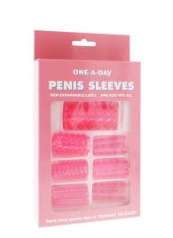 Набор из 7 розовых насадок на пенис ONE-A-DAY PENIS SLEEVES PINK - Seven Creations - в Новочеркасске купить с доставкой