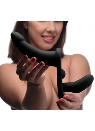 Черный вибрострапон Double Take 10X Double Penetration Vibrating Strap-on Harness - XR Brands - купить с доставкой в Новочеркасске