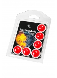 Набор из 6 шариков с массажным маслом Brazilian Balls с охлаждающим и разогревающим эффектом - Secret Play - купить с доставкой в Новочеркасске