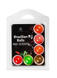 Набор из 6 шариков с ароматизированными массажными маслами Brazilian Balls - Secret Play - купить с доставкой в Новочеркасске