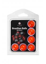 Набор из 6 шариков с массажным маслом Brazilian Balls с ароматом ягод - Secret Play - купить с доставкой в Новочеркасске