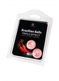 Набор из 2 шариков с массажным маслом Brazilian Balls с тройным эффектом - Secret Play - купить с доставкой в Новочеркасске