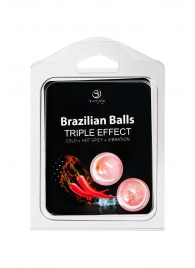 Набор из 2 шариков с массажным маслом Brazilian Balls с тройным эффектом - Secret Play - купить с доставкой в Новочеркасске