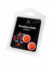 Набор из 2 шариков с массажным маслом Brazilian Balls с ароматом ягод - Secret Play - купить с доставкой в Новочеркасске