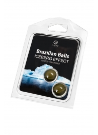 Набор из 2 шариков с массажным маслом Brazilian Balls с ледяным эффектом - Secret Play - купить с доставкой в Новочеркасске