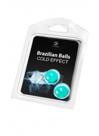 Набор из 2 шариков с массажным маслом Brazilian Balls с охлаждающим эффектом - Secret Play - купить с доставкой в Новочеркасске