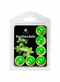 Набор из 6 шариков с массажным маслом Brazilian Balls с ароматом мяты - Secret Play - купить с доставкой в Новочеркасске