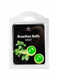 Набор из 2 шариков с массажным маслом Brazilian Balls с ароматом мяты - Secret Play - купить с доставкой в Новочеркасске