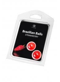 Набор из 2 шариков с массажным маслом Brazilian Balls с ароматом клубники - Secret Play - купить с доставкой в Новочеркасске