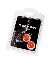 Набор из 2 шариков с массажным маслом Brazilian Balls с ароматом вишни - Secret Play - купить с доставкой в Новочеркасске