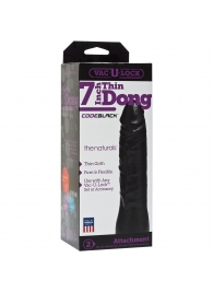 Насадка-фаллоимитатор для страпон-систем Vac-U-Lock CodeBlack 7 Inch Thin Dong - 18,3 см. - Doc Johnson - купить с доставкой в Новочеркасске