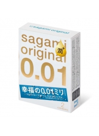 Увлажнённые презервативы Sagami Original 0.01 Extra Lub - 2 шт. - Sagami - купить с доставкой в Новочеркасске