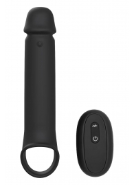 Черная насадка-удлинитель с вибрацией Vibrating Extender With Remote - Dream Toys - в Новочеркасске купить с доставкой