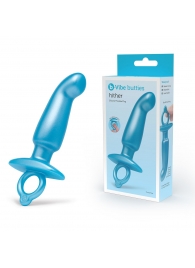 Голубая анальная пробка для массажа простаты Hither Silicone Prostate Plug - 14,3 см. - b-Vibe - в Новочеркасске купить с доставкой