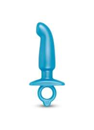 Голубая анальная пробка для массажа простаты Hither Silicone Prostate Plug - 14,3 см. - b-Vibe - в Новочеркасске купить с доставкой