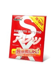 Утолщенный презерватив Sagami Xtreme FEEL LONG с точками - 1 шт. - Sagami - купить с доставкой в Новочеркасске