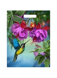 Пакет с принтом в виде колибри в цветах с вырубной ручкой (31х40 см) - Сима-Ленд - купить с доставкой в Новочеркасске