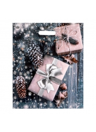 Новогодний пакет с принтом в виде подарков и вырубной ручкой (45х38 см) - Сима-Ленд - купить с доставкой в Новочеркасске