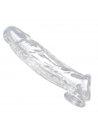 Прозрачная насадка для увеличения члена Realistic Clear Penis Enhancer and Ball Stretcher - 20,3 см. - XR Brands - в Новочеркасске купить с доставкой