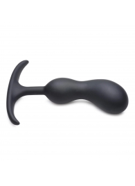 Черный массажер простаты с утяжелителями Premium Silicone Weighted Prostate Plug Medium - 16,3 см. - XR Brands - в Новочеркасске купить с доставкой