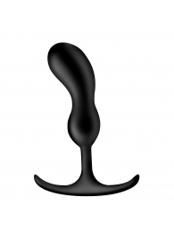 Черный массажер простаты с утяжелителями Premium Silicone Weighted Prostate Plug Medium - 16,3 см. - XR Brands - в Новочеркасске купить с доставкой