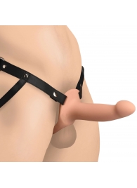 Телесный полый страпон на черных регулируемых ремешках 2’’ Erection Smooth Silicone Penis Sheath - XR Brands - купить с доставкой в Новочеркасске