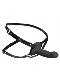 Черный полый страпон с вибрацией 2’’ Erection 28X Smooth Vibrating Silicone Penis Sheath - XR Brands - купить с доставкой в Новочеркасске